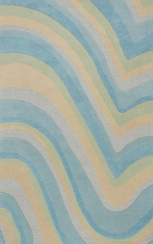 Image of 5 x 8 Wool Ocean Area Rug