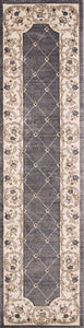 2 x 7 Runner Polypropylene Grey or Ivory Area Rug