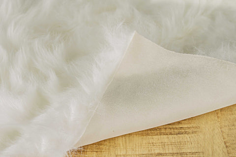 Image of 60" x 36" Off White Rectangular Faux Fur - Area Rug