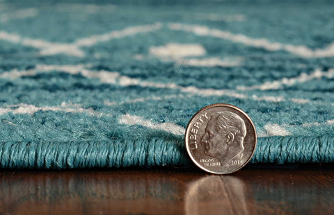 Image of 63" X 91" Ocean Blue Polypropelene Rug