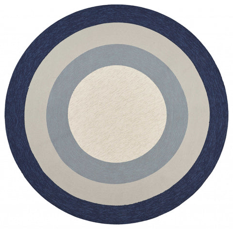 Image of 7 Ft Round UV treated Polypropylene Slate or Navy Area Rug