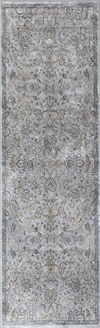 Image of 2 x 7 Runner Viscose Silver or Blue Area Rug