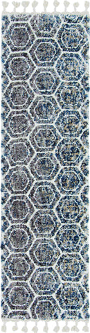 Image of 63" X 91" Grey or Teal Polyester Rug