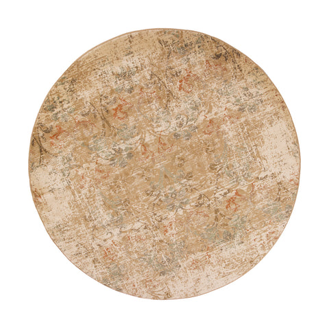 Image of 7 Ft Round Polypropylene Champagne Area Rug