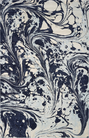 Image of 79" X 114" Blue Polypropelene Rug