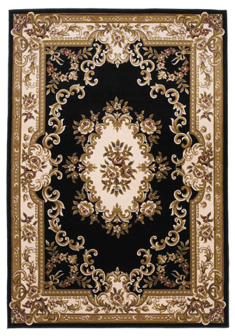 Image of 3 x 5 Polypropylene Blackor Ivory Area Rug