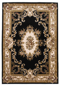 3 x 5 Polypropylene Blackor Ivory Area Rug