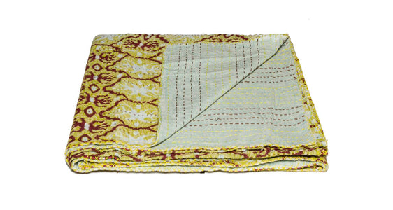 50" x 70" Multicolored, Charming, Kantha - Throw