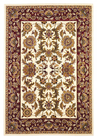 Image of 2 x 7 Runner Polypropylene Ivory or Red Area Rug