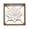 White Metal &amp;amp; Wood Framed Wall Flower