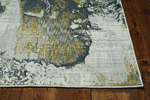 Image of 26" X 83" Grey or Brick Polypropylene and Polyester Rug