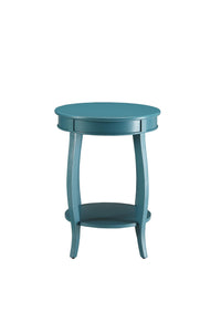 18" X 18" X 24" Teal Solid Wood Leg Side Table