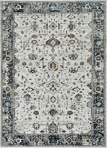 Image of 26" X 83" Ivory or Grey Polyester Rug