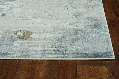 Image of 26" X 83" Grey Polypropylene and Polyester Rug