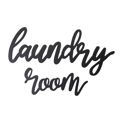 Image of Wood Laundry Room Script Wall Decor