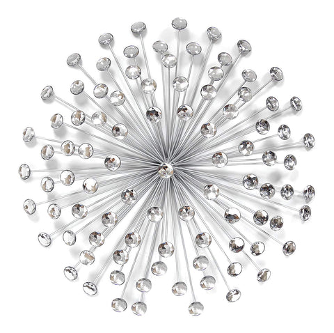 Image of Silver Acrylic Burst Metal Wall Decor