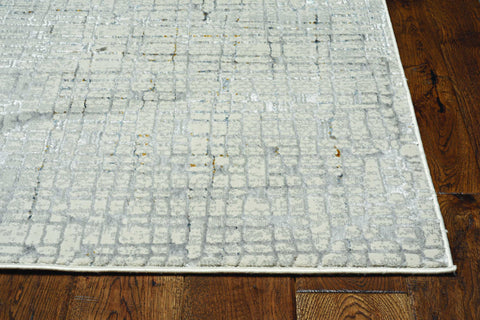 Image of 26" X 83" Grey Polyester Rug