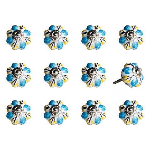 Image of 1.5" x 1.5" x 1.5" Ceramic/Metal Multicolor 12 Pack Knob