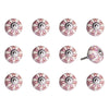 1.5" x 1.5" x 1.5" White, Pink and Burgundy - Knobs 12-Pack