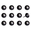 1.5" x 1.5" x 1.5" Ceramic/Metal Black 12 Pack Knob