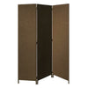 47" x 1" x 71" Brown Upholstered 3 Panel Divider Screen