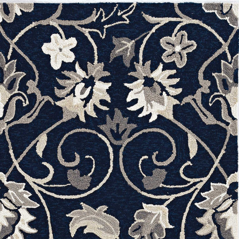 Image of 39" X 63" Navy Polypropelene Rug