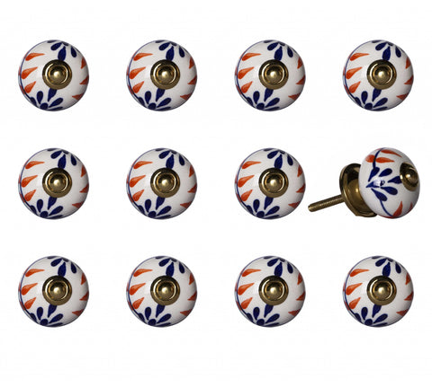 Image of 1.5" x 1.5" x 1.5" Ceramic/Metal Multicolor 12 Pack Knob