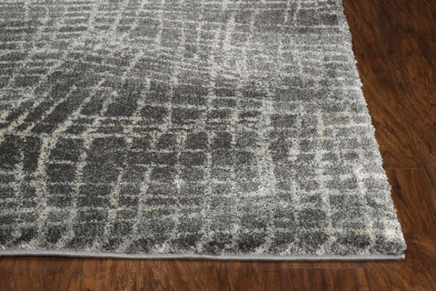 Image of 26" X 90" Grey Polypropelene Rug