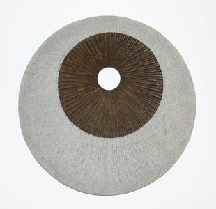 1" x 19" x 19" Brown &amp;amp; Gray Round Double Layer Ribbed Wall Decor