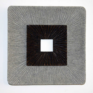 1" x 19" x 19" Brown &amp;amp; Gray, Enclave Square, Ribbed - Wall Art