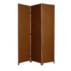 1" x 54" x 72" Dark Brown Wood 3 Panel Screen