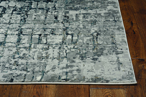 Image of 26" X 83" Ivory or Grey Polypropylene and Polyester Rug