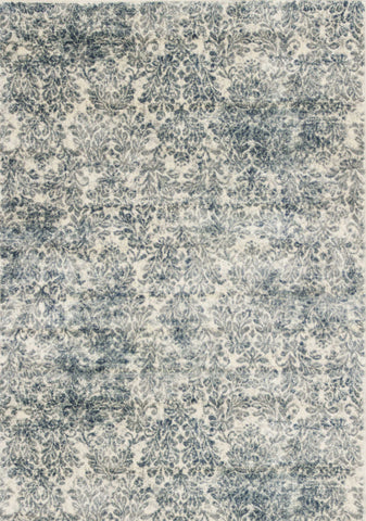 Image of 5 x 7 Viscose Ivory or Blue Area Rug