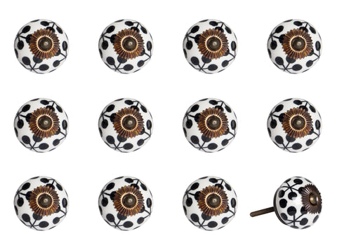 Image of 1.5" x 1.5" x 1.5" Black, White and Cooper- Knobs 12-Pack