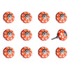 1.5" x 1.5" x 1.5" Orange, White and Silver - Knobs 12-Pack