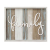 Distressed "Family" White Wood Wall Decor