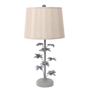 8" x 12" x 28" Gray, Rustic, Flowering Tree - Table Lamp