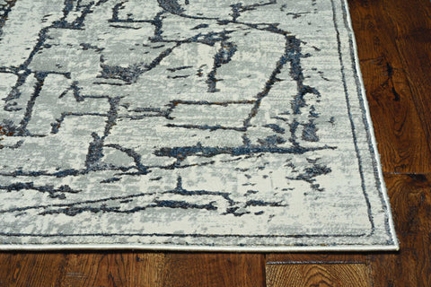 Image of 26" X 83" Grey Polyester Rug