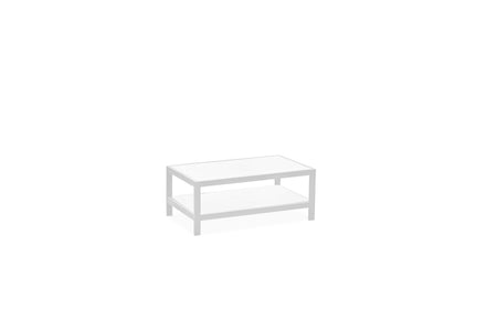 35" X 22" X 14.5" White Aluminum Coffee Table