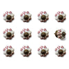 1.5" x 1.5" x 1.5" White, Burgundy and Copper- Knobs 12-Pack