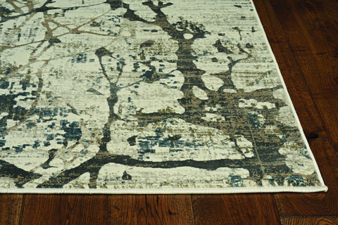 Image of 26" X 83" Ivory or Mist Polypropelene or Viscose Rug