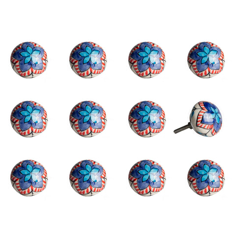 Image of 1.5" x 1.5" x 1.5" Ceramic/Metal Multicolor 12 Pack Knob