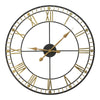 Oversized 31.5" Vintage Style Metal Wall Clock w/ Black &amp;amp; Gold Numerals