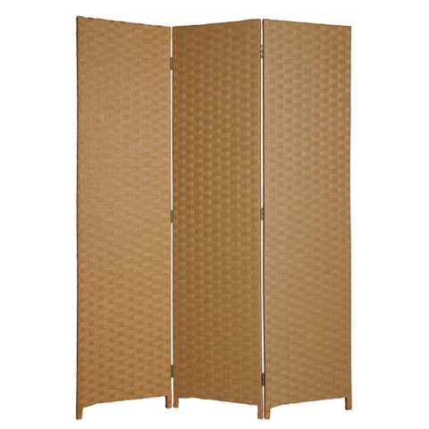 Image of 1" x 54" x 72" Light Brown Wood 3 Panel Screen