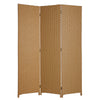 1" x 54" x 72" Light Brown Wood 3 Panel Screen