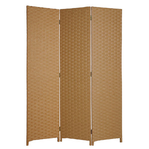 1" x 54" x 72" Light Brown Wood 3 Panel Screen