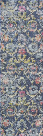 Image of 63" X 91" Blue Polypropelene Rug