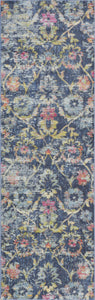 63" X 91" Blue Polypropelene Rug