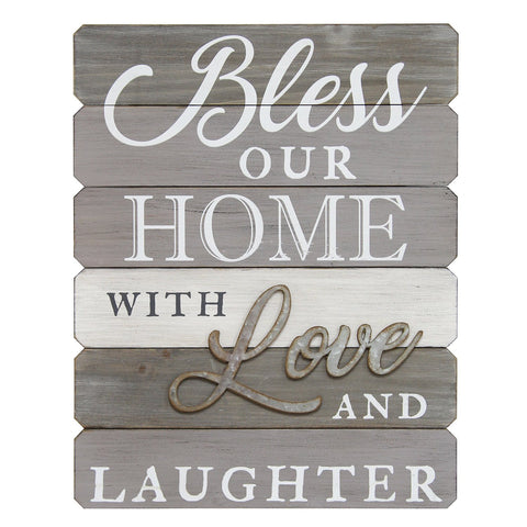 Image of Bless Our Home Wood and Metal Wall Decor