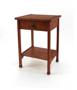 15" x 18" x 24" Cherry, 1 Drawer, Rustic Wooden - Accent Table